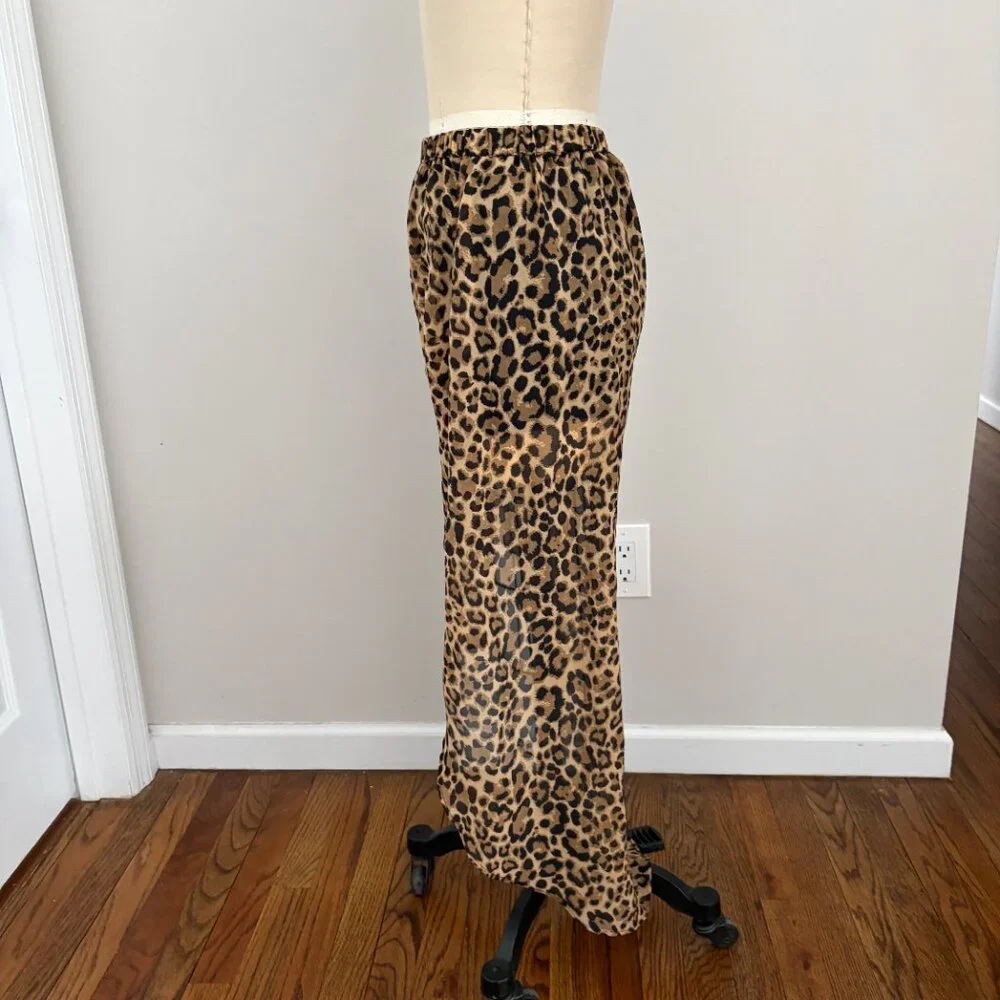Divided by H&M High Low Leopard Print Flowy Elastic Band Boho Rocker Edgy Chic 6